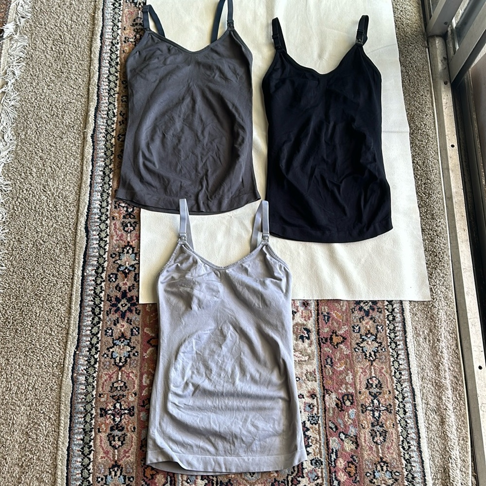 Exclusive of Trims Nursing Cami with with Snap Closure & Bra Lot of 3, Size S
